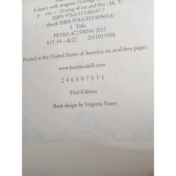 A Dance with Dragons George R.R. Martin 2011 First Edition Hardcover Dust Jacket - Picture 6 of 16